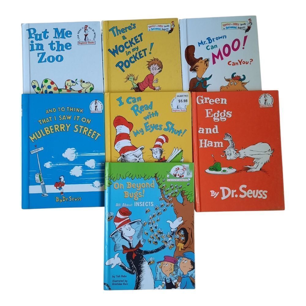 Dr. Seuss Kids Book Collection - Blue, Red, Green, Yellow Covers